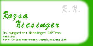 rozsa nicsinger business card